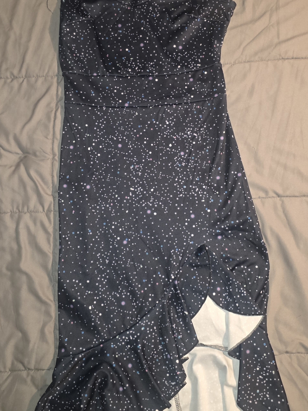 Women’s Blue Galaxy Print Skirt with Purple Accents